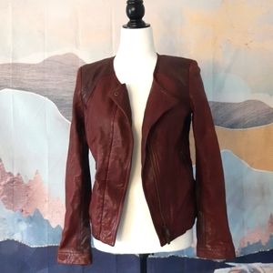 Lamb leather burgundy jacket